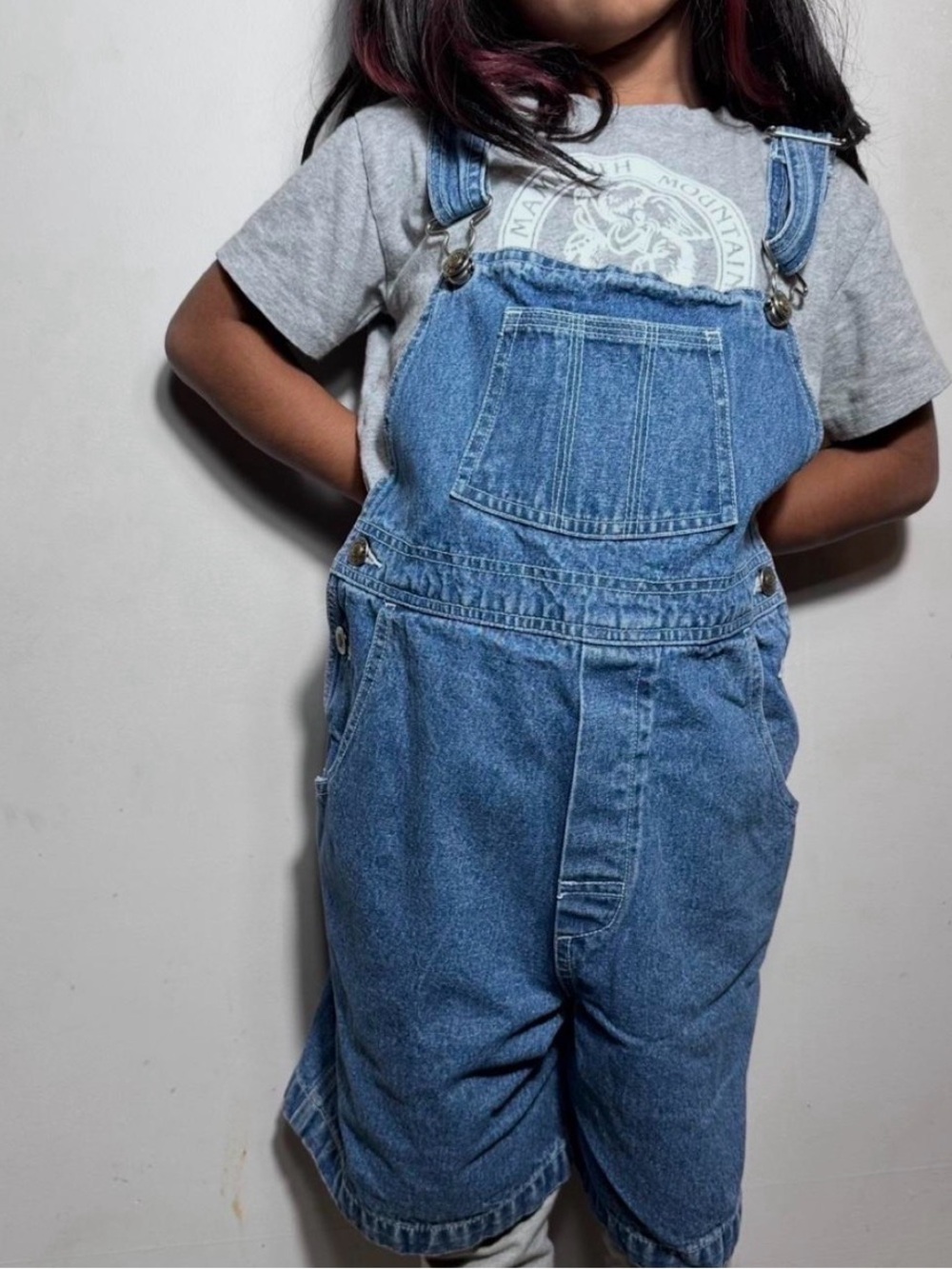 Vintage L.L. Bean Kids Blue Denim Short Overalls